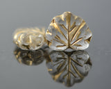 Maple Leaf Beads Clear with Gold Inlay 11x13mm Center Drilled Czech Glass Beads 0EVE1406