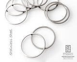 304 Stainless Steel Circle Connectors 20mm Lightweight Silver Frame Brick Stitch Earring Base Macrame Seed Bead Wire Wrap #2S - 10 Pieces 0EVE2754