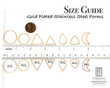 304 Stainless Steel Small Triangle Connectors Gold Plated Frame for Lightweight Jewelry Clay Macrame Earring Base Seed Beads #4G - 10 Pieces 0EVE2759