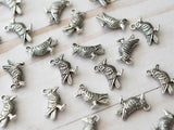 Raven Charms Antique Silver Detailed Crow Birds - 3D Halloween Charms 00EVE836