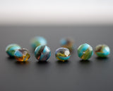 6x8mm Rondelle Beads Colorful Mixed Blue Green Topaz Purple Czech Glass Fire Polished Beads 0EVE1421