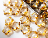 8mm Star Beads Clear Picasso Edge Table Cut Czech Glass 0EVE1453